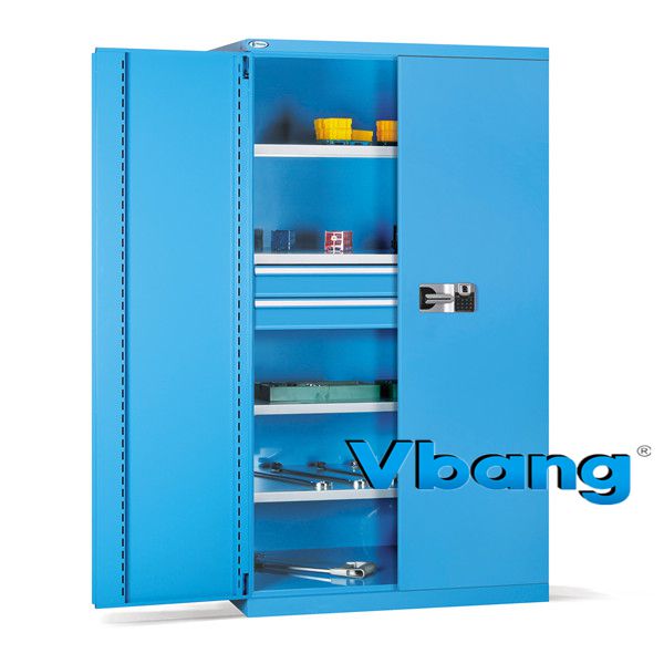 VBANG/ combination lock 4 shelf 2 drawer storage cabinet